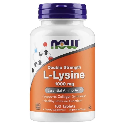 L Лизин  L Lysine 1000mg NOW  100 таблеток