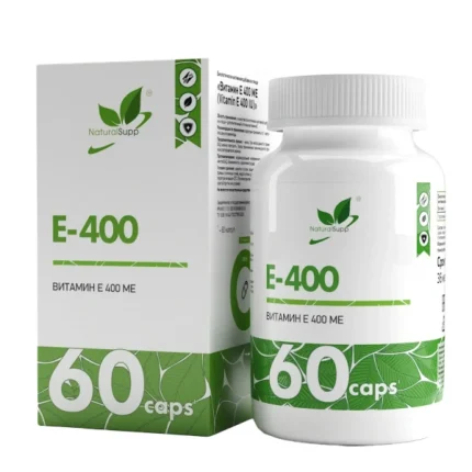 Витамин E Токоферол Vitamin E 400 NaturalSupp 60 капсул